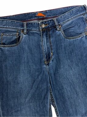 Tommy Bahama Jeans Mens 33x32 Blue Cayman Island Relaxed Fit Stretch Denim Pants